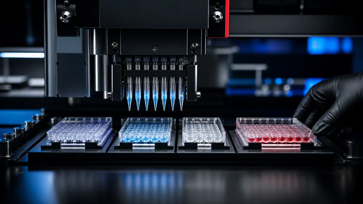 Editorial laboratory scene for Canada GLP-1 research-peptide class comparison: Sema, Tirz, Reta, Cagri