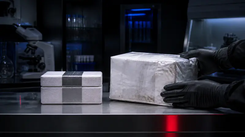 Editorial laboratory scene for Domestic vs imported research peptides for Canadian labs