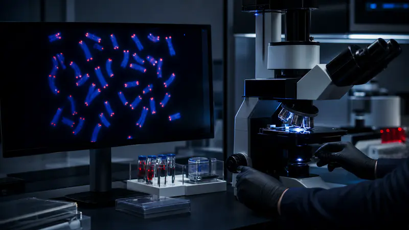 Editorial laboratory scene for Epithalon: tetrapeptide for telomerase and longevity research