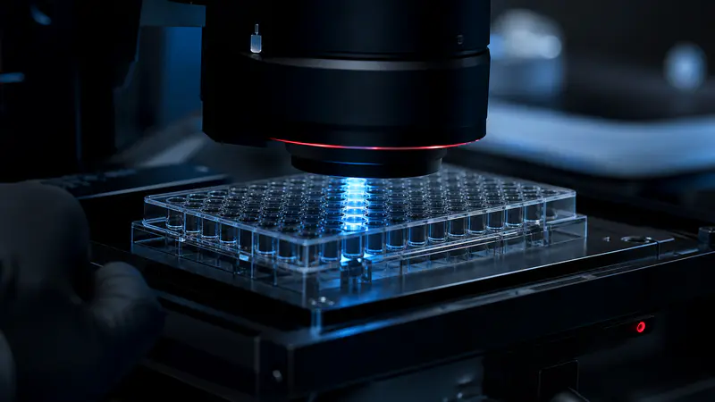 Editorial laboratory scene for Ipamorelin: selective ghrelin-receptor agonist research