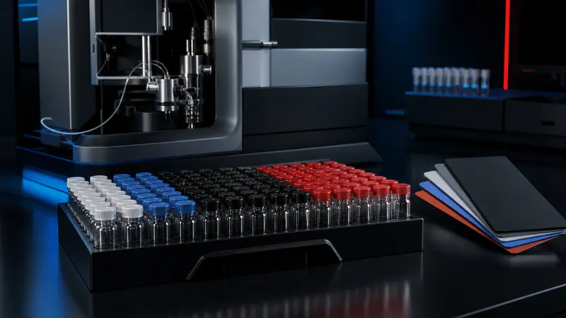 Editorial laboratory scene for Peptide naming conventions: codes, sequences, and trade names