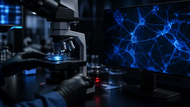 Editorial laboratory scene for Pinealon: short peptide bioregulator for longevity research