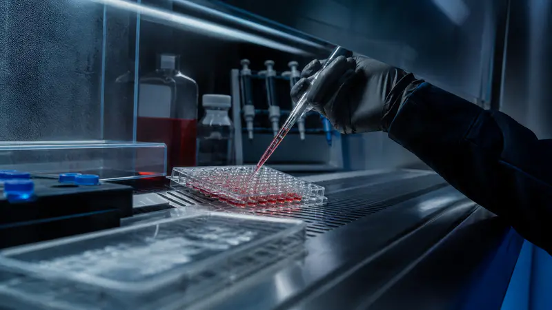 Editorial laboratory scene for Thymosin Alpha-1 and innate immunity, a short history
