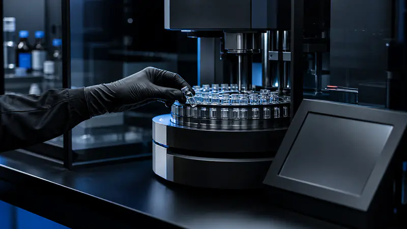 Editorial laboratory scene for Verify a peptide COA lot number yourself