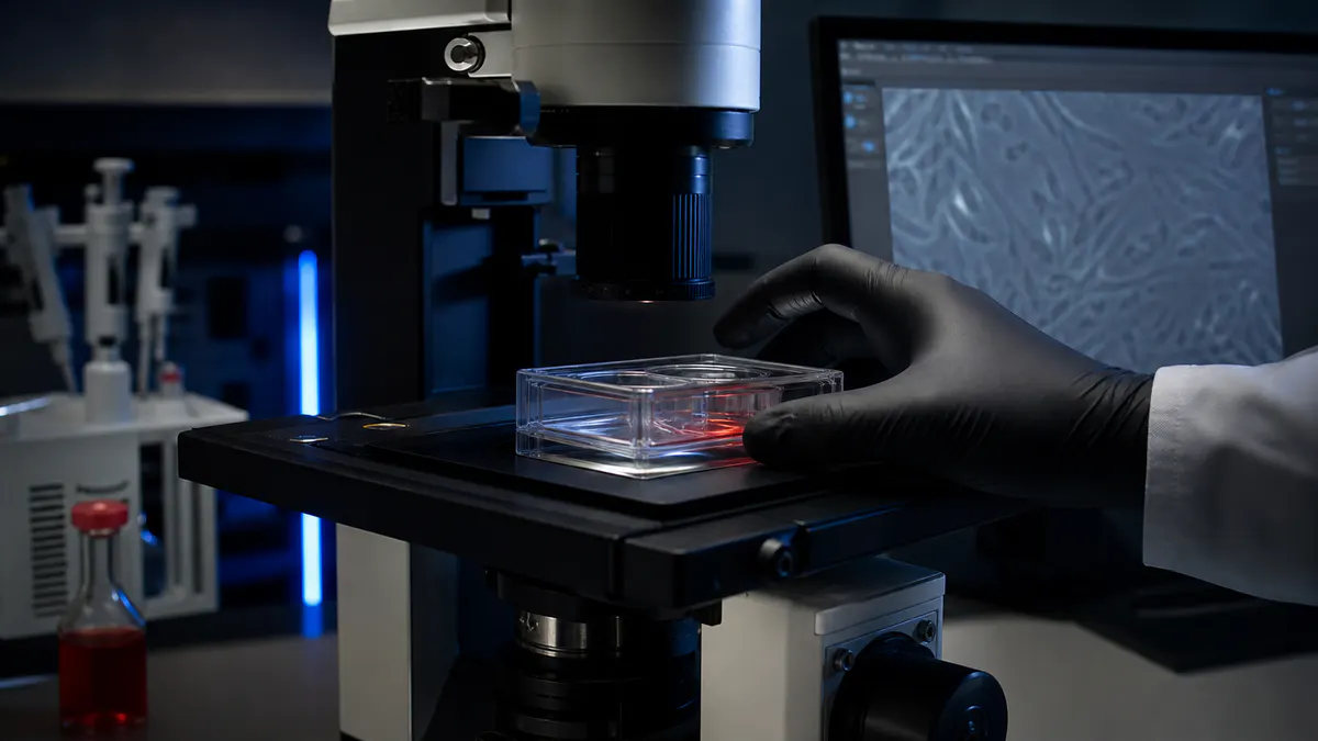Editorial laboratory scene for What is BPC-157?